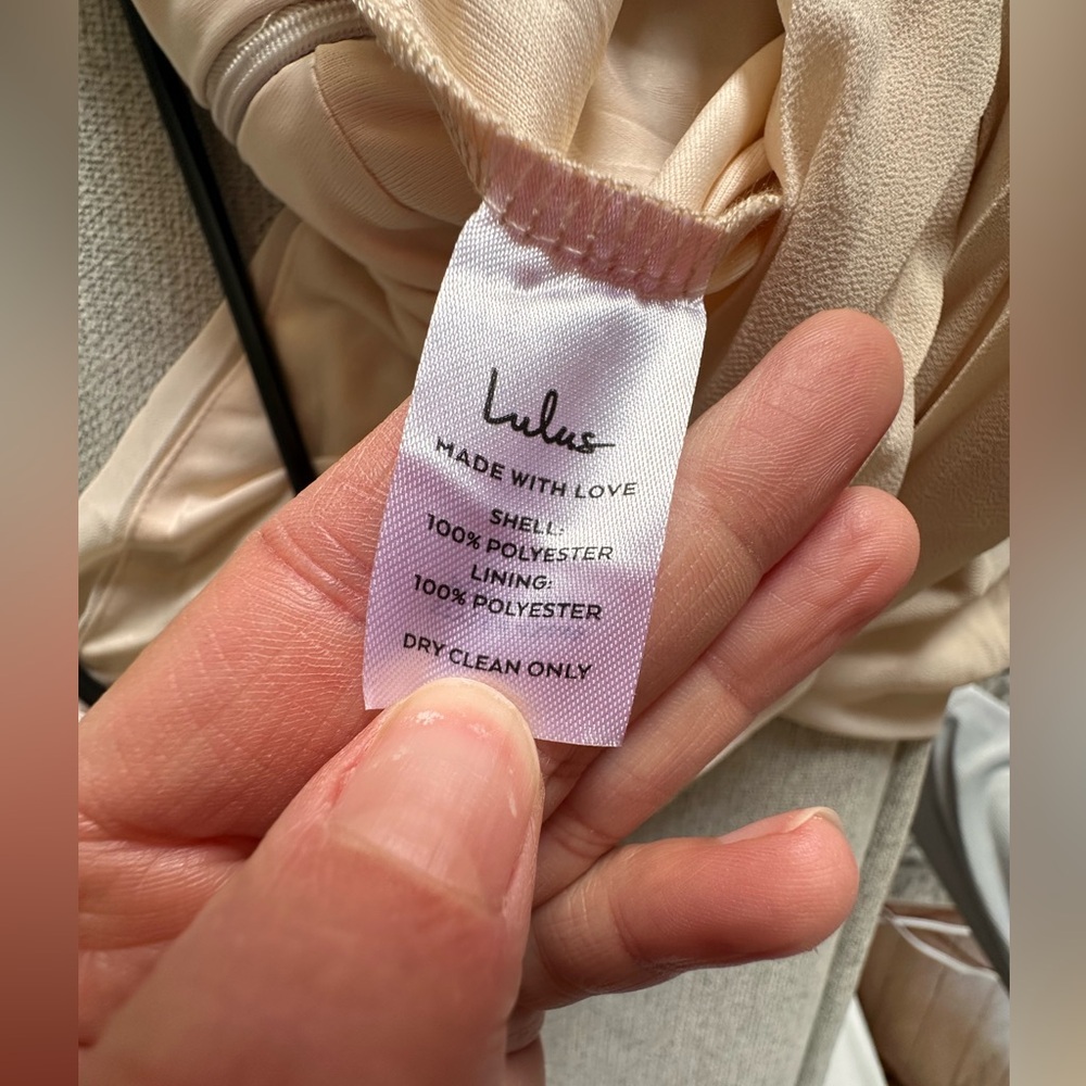 NWT LuLus Heavenly Hues Cream Maxi Dress - Picture 16 of 16